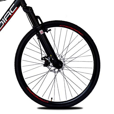 Image of CRADIAC Unisex 700C 18.00 Inch Frame 700X35C Wheel 21 Gear Shimano Hybrid Bicycle - Black