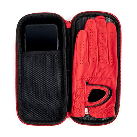 Image of Stripebird - Golf Performance Gloves Holder Case (Major Red) - Protect and Keep Golf Gloves Dry - Moisture Free Storage Design - Includes Golf Bag Clip for Golfers
