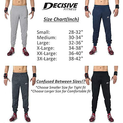 Image of DECISIVE® Fitness Joggers Track Pant for Men (Large (32" - 36"), Black)