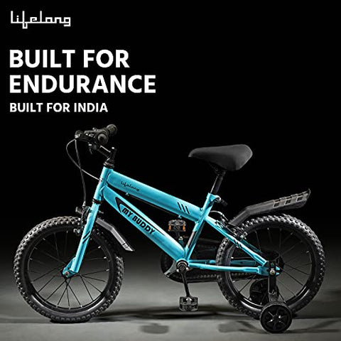 Image of Lifelong LLBC1601 Mybuddy Cycle 16T with Support for Boys and Girls, 9.5'' Steel Frame| 85% Assembled, Frame Size: 12" | Ideal Height : 3 ft 8 inch+ | Ideal for 4 to 8 Years (Blue)
