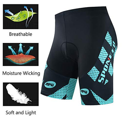 Image of Cycling Shorts Padded Men Road Bike Tights Wicking Outdoor Cycle Sportswear Bottoms US L Sponeed Green