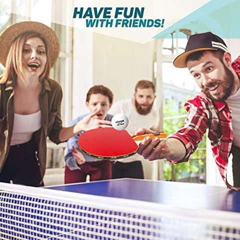 Image of Idoraz Ping Pong Paddles Set of 4 - Table Tennis Set - Ping Pong Paddle Set - Ping Pong Paddles and Balls