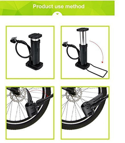 Image of Birud® Aluminum Alloy Portable Floor Foot Activated Bicycle Air Pump 230 PSI