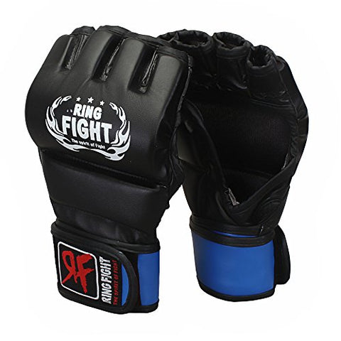 Image of Ceela Sports RF-GGTP-BS/M MMA Gloves, Small/Medium (Black/Blue)