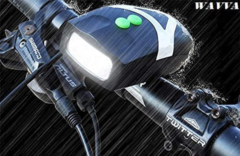 Image of Wavva LED Light Orange Bicycle Bike Accessories Adjustable Safety Warning Loud Horn Black (3 Modes)