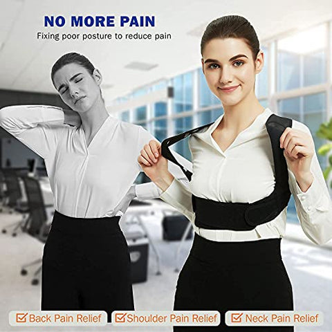 Image of GREETURE Posture Corrector for Women and Men, Adjustable Upper Back Brace, Breathable Back Support straightener, Providing Pain Relief from Neck, Shoulder, and Clavicle, Back Straight Belt (Free Size)