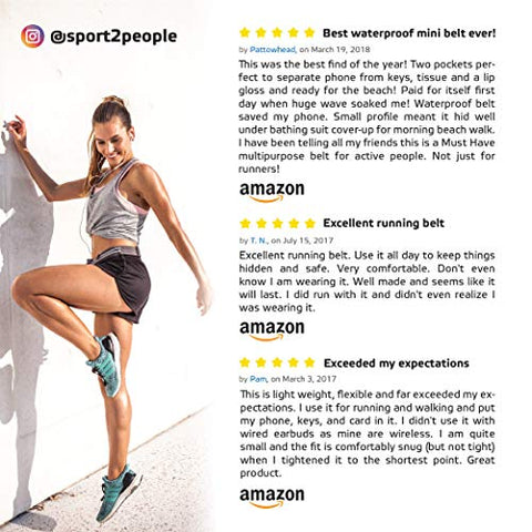 Image of sport2people Running Belt USA Patented - Hands-Free Workout Fanny Pack - iPhone X 8 11 12 Pro Buddy Pouch for Runners - Freerunning Reflective Waist Pack Phone Holder - Fitness Gear Accessories