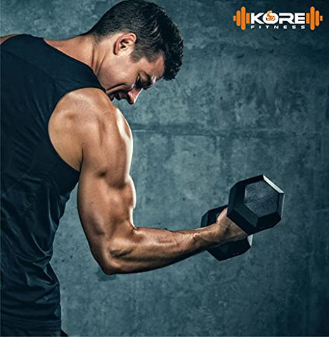 Image of Kore PVC DM-PVC-1KG-COMBO161 Dumbbell Set, 1Kg Set of 2 Dumbbells Set and Fitness Kit for Men and Women Whole Body Workout