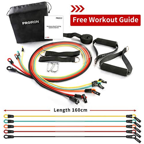 Image of PROIRON Resistance Bands Set, Exercise Resistance Bands Men Women, Resistance Bands with Handles, Fitness Resistance Tubes, Door Anchor, Workout Bands Outdoor, Home Gym Training Equipment