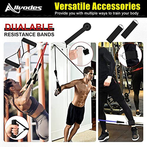 Image of Resistance Bands, Resistance Band Set, Workout Bands, Exercise Bands for Men and Women, Exercise Bands with Door Anchor, Handles, Legs Ankle Straps for Muscle Training, Physical Therapy, Shape Body