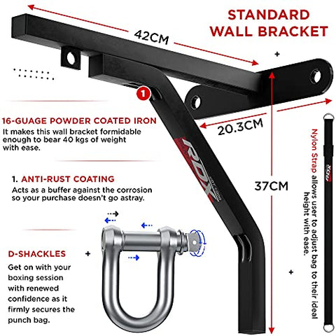 Image of RDX Punch Bag for Boxing Training | Filled Heavy Bag Set with Punching Gloves, Chain, Wall Bracket | Great for Grappling, MMA, Kickboxing, Muay Thai, Karate, BJJ & Taekwondo | 17 pcs Comes in 4FT/5FT