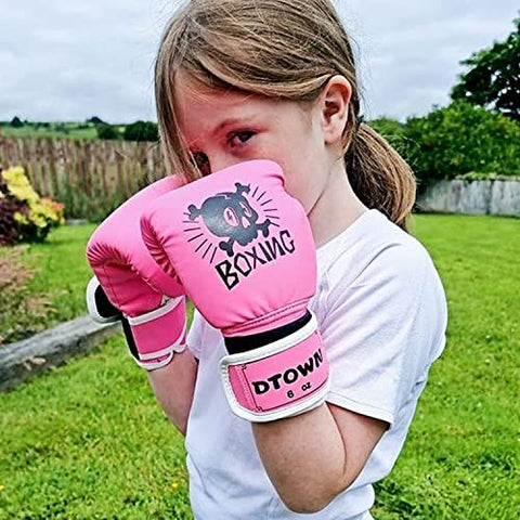 Image of Dtown Kids Boxing Gloves 4oz 6oz Youth Boxing Gloves for Age 3 to 7 Years, Boys and Girls Training Boxing Gloves for Punching Bag, Kickboxing, Muay Thai, MMA
