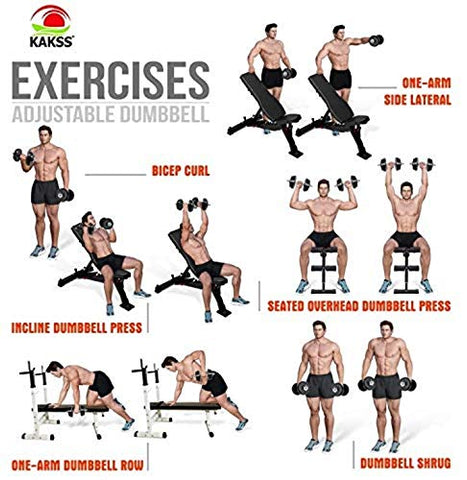 Image of KAKSS Exclusive CAST Iron Adjustable Dumbbells 10 KG to 100 KG (Proudly Made in India) (18)