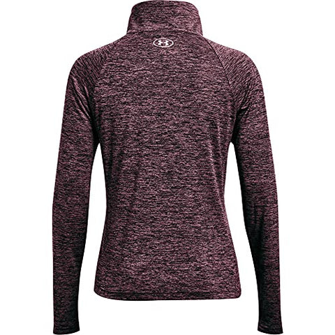 Image of Under Armour Women's Tech Twist Full Zip T-Shirt , Ash Plum (554)/Metallic Silver , Small