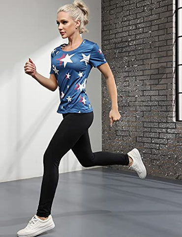 Image of Women's Short Sleeve Yoga Tops Activewear Running Workout T-Shirt