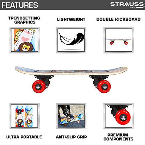 Image of Strauss Lion Kids Skateboard, Age 3-5 Years