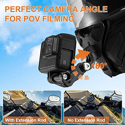 Image of Adofys Black Fixing Bracket Helmet Chin Mount Holder Integrated Helmet Belt Accessory Compatible with Yi, DJI Osmo GoPro Hero 8/7/6/5/4/3 & Other Action Camera