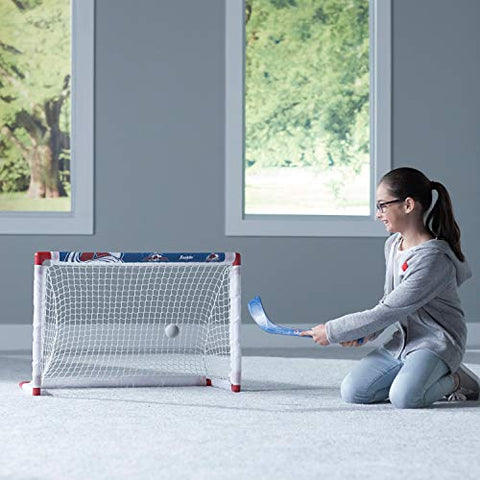 Image of Franklin Sports NHL Colorado Avalanche Team Mini Hockey Set, Junior, Red