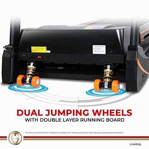 Image of PowerMax Fitness X Marvel MTM-2500 Iron Man Edition (4HP Peak) Smart Folding Electric Treadmill with Manual Incline, MP3, Speaker, Exercise Machine for Home Gym and Cardio Training (Red)