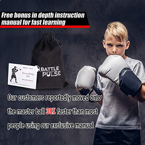 Image of BattlePulse Reflex Ball – Soft Multilayer Headband Boxing Ball – 360-Degree Buckle – 2 Difficulty Level Punching Ball – Reflex Speed Ball – Hand Eye Coordination Training Headset