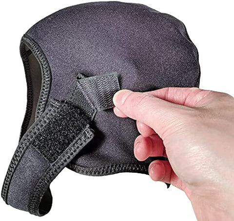 Image of Tilos 1mm Metal-Light Coated Neoprene Adjustable Beanie for Surf Surfing Kayak Rafting Canoe Snorkel Swimming Cap Hat (Black, M)