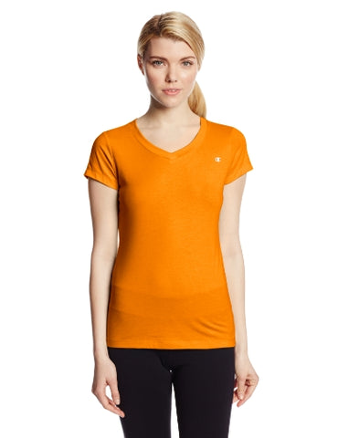 Image of Champion Women's Powerflex Cotton Tee, Lt Clementine Heather, Medium
