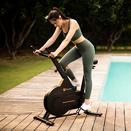 Flexnest Flexbike Lite Exercise Cycle | Smart Bluetooth Exercise Cycle for home with 500+ Live Classes on App, 100 Resistance Levels Cycle for exercise at Home Gym Workout & Cardio Spin Bike Cycling Machine gym equipment(Black)