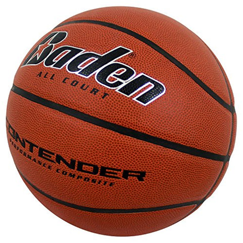Image of Baden Contender Official Wide Channel Basketball, Natural Orange Color, 27.5-Inch