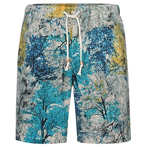 Image of Men's Floral 2 Piece Tracksuit Short Sleeve Top and Shorts