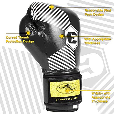 Image of Cheerwing Pro Boxing Gloves for Sparring Kickboxing Muay Thai Fighting Punching Bag & Combat Training