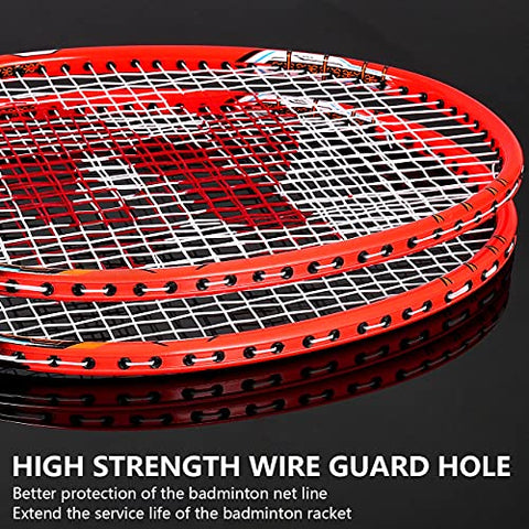 Image of Fostoy Badminton Racket Set, 4 Pack Badminton Racquets with 3 Shuttlecocks & Net, Badminton Shuttlecock Complete Sets for Professional & Beginner Players