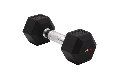Image of Lifeline 20 Kg Hexa Dumbbell Set Ideal for Home Gym Exercise Workout for Men & Women, Cast Iron Rubber Coated Encased, Perfect for Home Fitness- Pack of 2