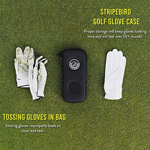 Image of Stripebird - Golf Performance Gloves Holder Case (Major Red) - Protect and Keep Golf Gloves Dry - Moisture Free Storage Design - Includes Golf Bag Clip for Golfers