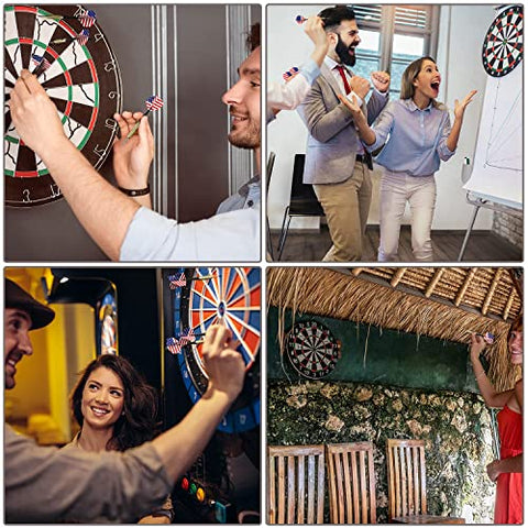 Image of Ohuhu 4 Styles National Flag Flights Stainless Steel Needle Tip Dart with Extra PVC Dart Rods (Multicolour) - 12 Pack