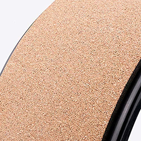 Image of Bodylastics PVC Fitness 13 Strong, Sweat Resistant and Eco-Friendly Cork Yoga Wheel for Women and Men (Black, Brown)