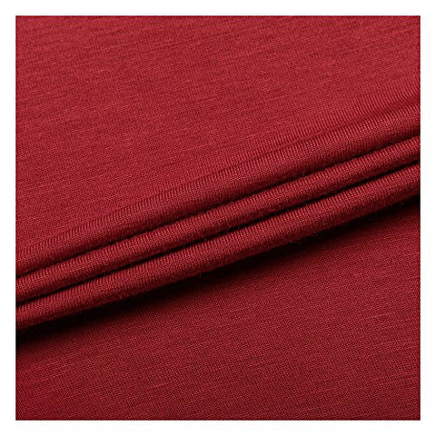 Image of OThread & Co. Women's Plain Basic Spandex Short Sleeves T-Shirt Scoop Neck Tee (X-Large, Burgundy)