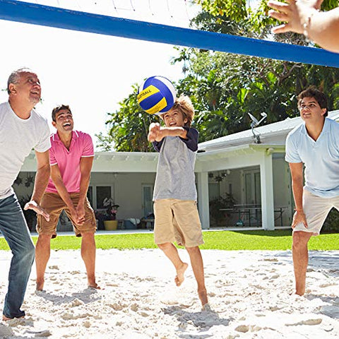 Image of YANYODO Official Size 5 Volleyball, Soft Indoor Outdoor Volleyball for Game Gym Training Beach Play,Yellow/White/Blue Yellow Print