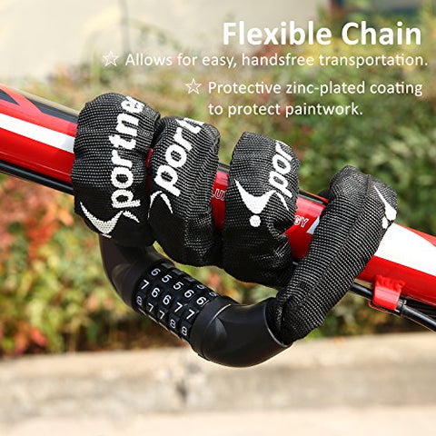Image of Sportneer Combination Bike Lock (Coated Finish)