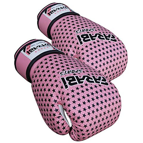 Image of Farabi Boxing Gloves Kids Junior Muay Thai Kick Boxing Training MMA Punching Bag (4OZ, Star Pink)