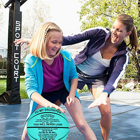 Image of K KENON Customized Engraved Basketball Personalized Basketball for Daughter Son Granddaughter Wife Husband Birthday You Will Never Lose (for Granddaughter)