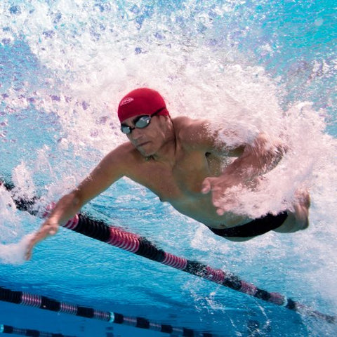 Image of Spandex Swim Cap Blue