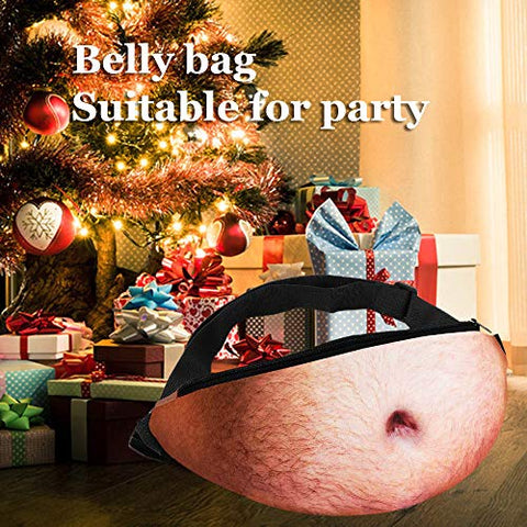 Image of Dad Funny Bag, Bag Gag Gift Dad Waist Bag Beer 3D Men Beer Belly Waist Packs with Adjustable Belt for White Elephant Exchange Christmas Gifts Xmas Birthday Party Halloween April Fools’ Day