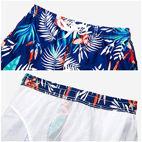 Image of Kute 'n' Koo Boys Swim Trunks, UPF 50+ Quick Dry Boys Swim Shorts for Big Boys and Toddlers, Size from 2T to 18/20 (2T, Tropical Leaf)