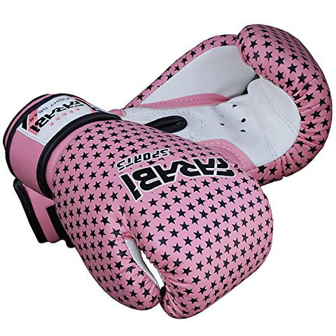 Image of Farabi Boxing Gloves Kids Junior Muay Thai Kick Boxing Training MMA Punching Bag (4OZ, Star Pink)