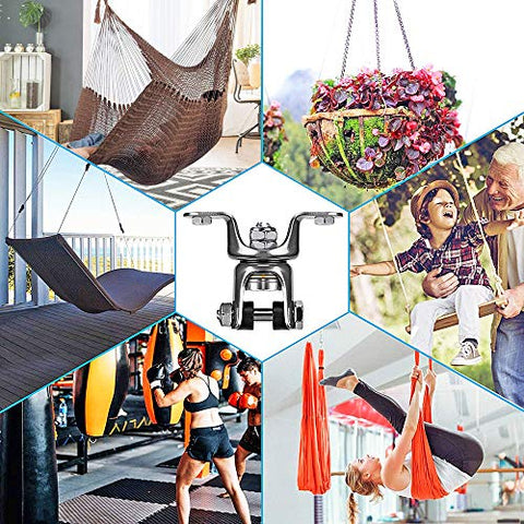 Image of Dolibest Permanent Antirust Stainless Steel 304 Heavy Duty Boxing Punching Bag Hnager,700 LB Capacity, 360° Rotation Wood Beam Holder with 2 Wood Screws for Wooden Sets, Bearing Design