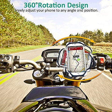 Image of Sounce Bike Phone Mount/Holder, 360 Rotation Silicone Bicycle Phone Holder/Mount, Universal Motorcycle Handlebar Mount Compatible with All Smartphones