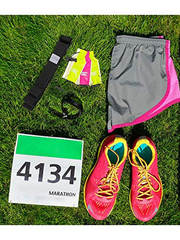 Image of Jovitec 2 Pieces Race Number Belt with 6 Gel Loops for Running Cycling Triathlon Marathon (Black)