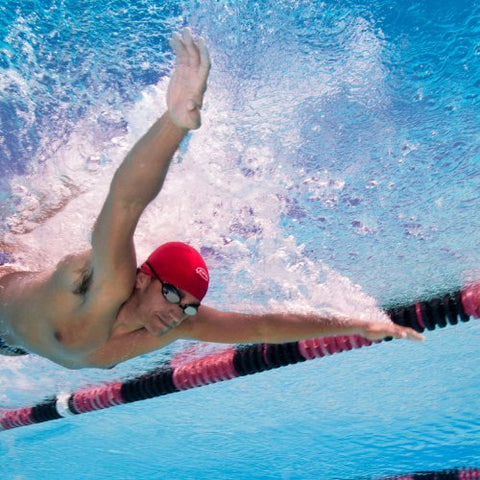 Image of Spandex Swim Cap Blue