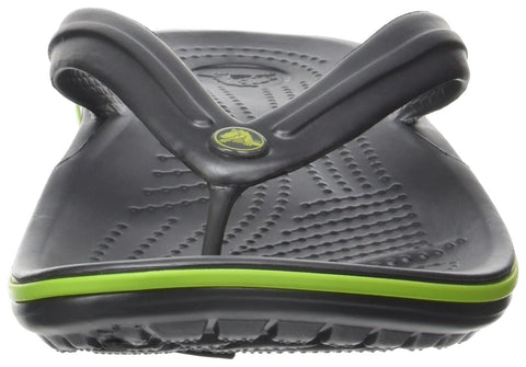 Image of crocs Unisex's Crocband Flip Graphite and Volt Green Flip-Flops-M9W11 (11033-0A1)