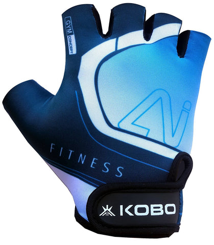 Image of Kobo WTG-20 Lycra-Spandex Gym Gloves, Large (Blue)